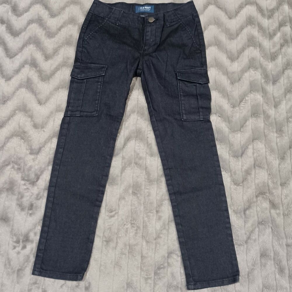 Old Navy Youth Girls Size 10 Dark Blue Cargo Adjustable Waist Rockstar Jeggings